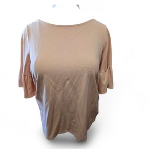 Lane Bryant Short Sleeve Peach Top With Bell Sleeves